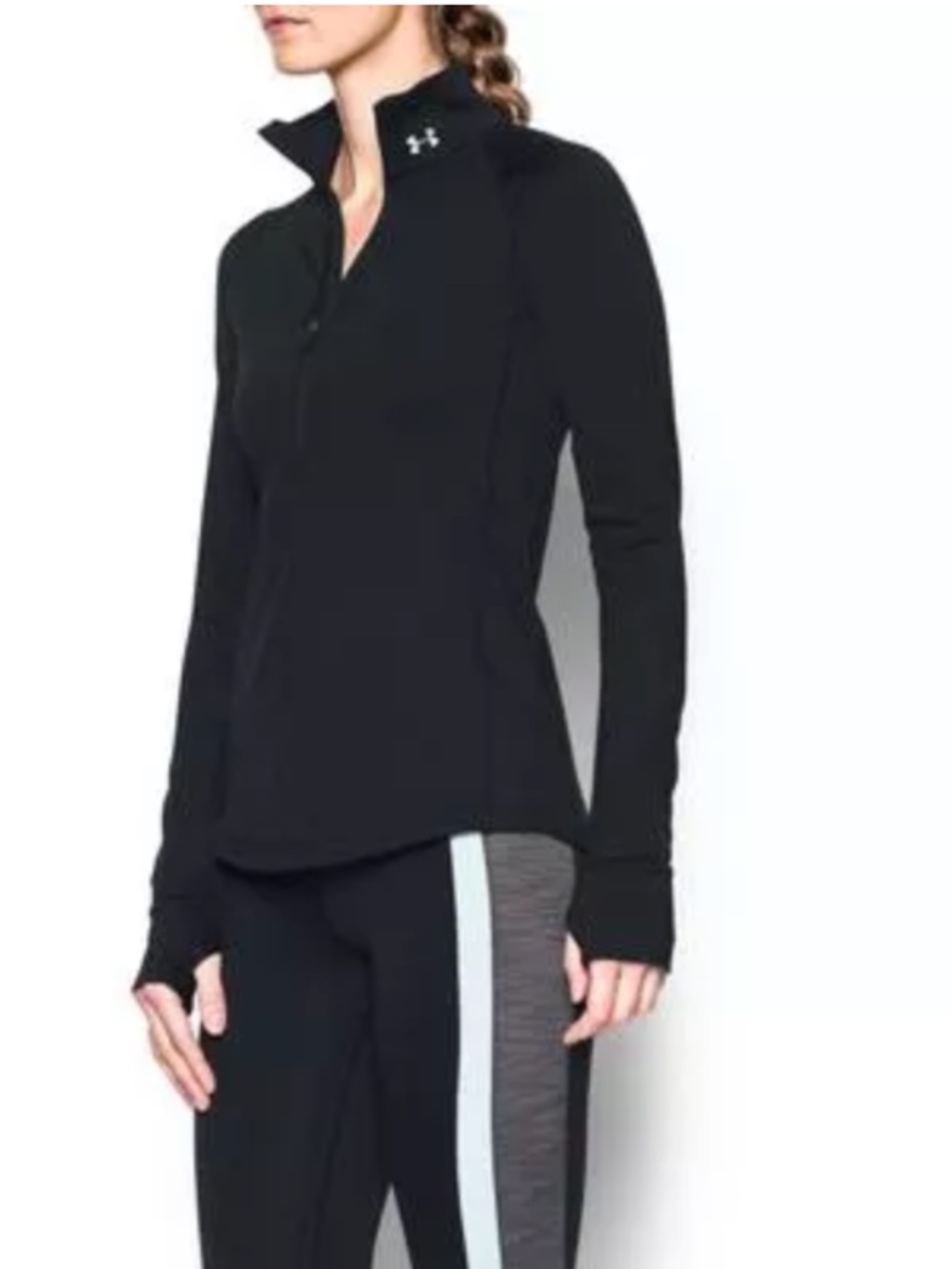 Women Under Armour 1/2 Zip Cold Gear BLACK SMALL